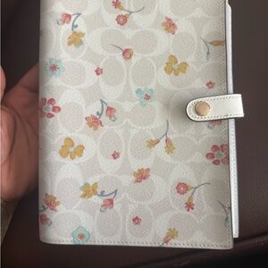Coach Floral Patterned Notebook with Snap Closure